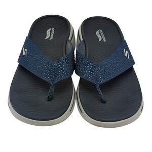 Skechers Ultra Go Arch Fit Navy Open Toe Sandals Womens 7 Shoes